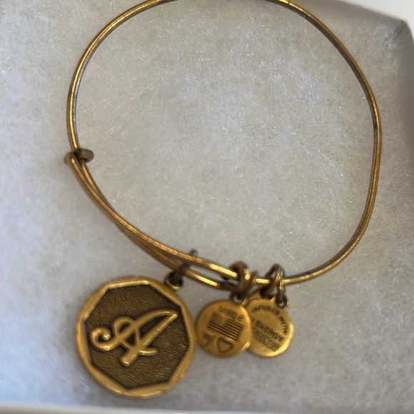 Alex and Ani gold “A” initial bangle / bracelet - Picture 2 of 3